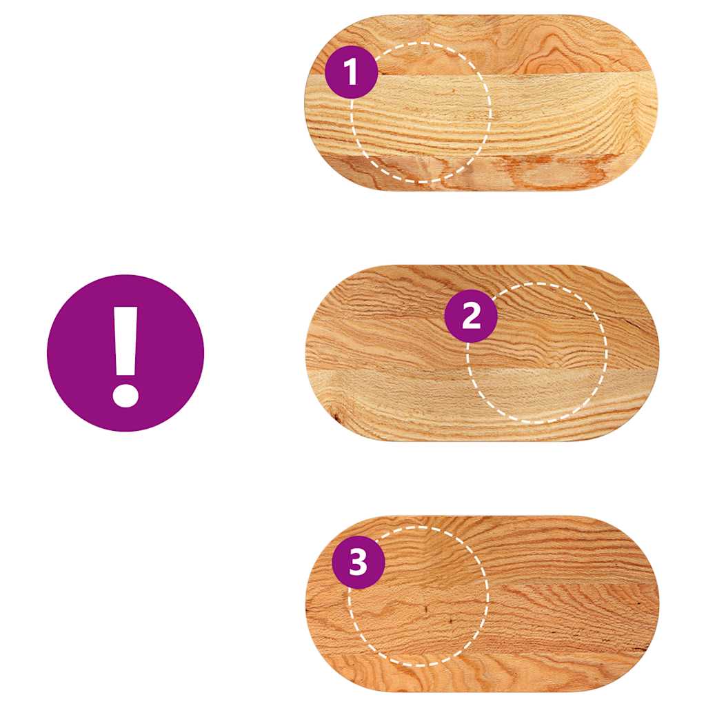 Tampo de mesa 80x40x4 cm carvalho maciça oval castanho-claro