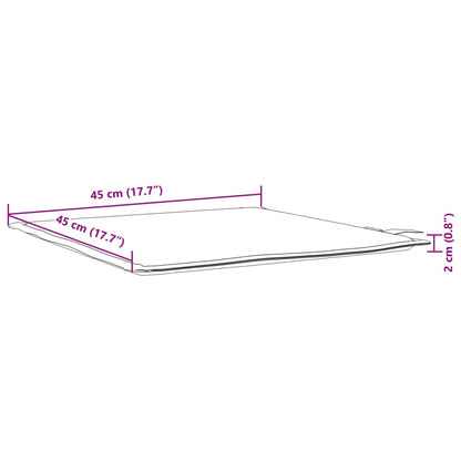 Almofadas de assento de jardim 2 pcs 45x45x2 cm cinzento-claro