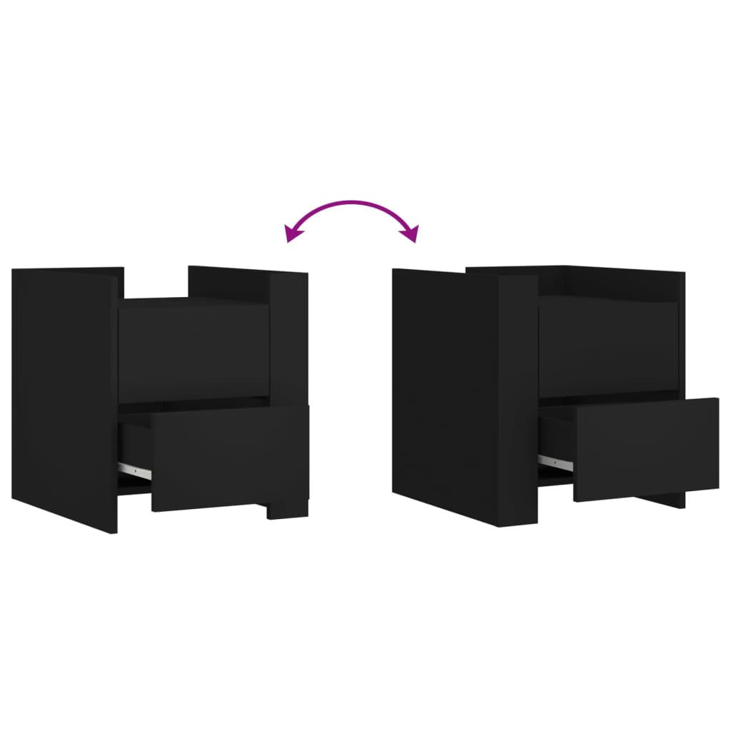 Mesa cabeceira 45x50x50 cm derivados de madeira preto