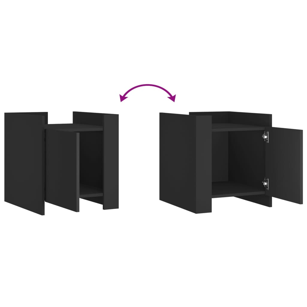 Mesa cabeceira 45x50x50 cm derivados de madeira preto