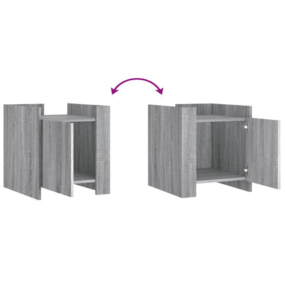 Mesa cabeceira 45x50x50 cm derivados de madeira cinzento sonoma