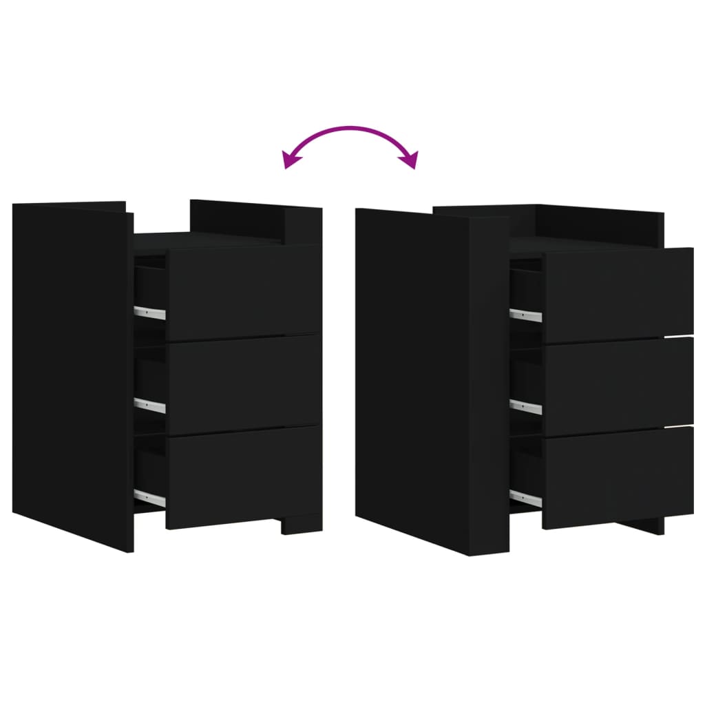 Mesa de cabeceira 45x50x65 cm derivados de madeira preto