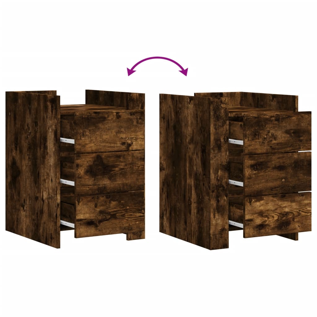 Mesa cabeceira 45x50x65 cm derivados de madeira carvalho fumado