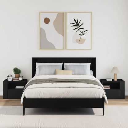 Mesas de cabeceira de parede 2 pcs 45x30x35 cm preto