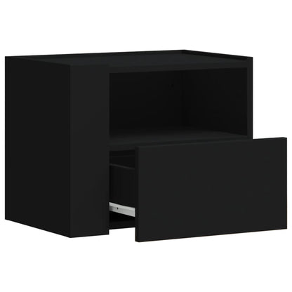 Mesas de cabeceira de parede 2 pcs 45x30x35 cm preto