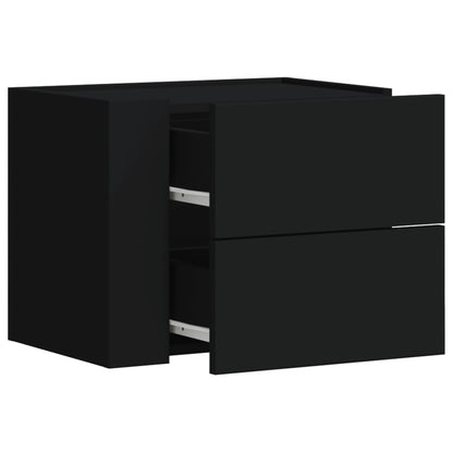 Mesa de cabeceira de parede 45x30x35 cm preto