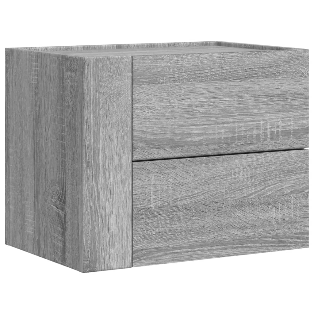 Mesas de cabeceira de parede 2 pcs 45x30x35 cm cinzento sonoma