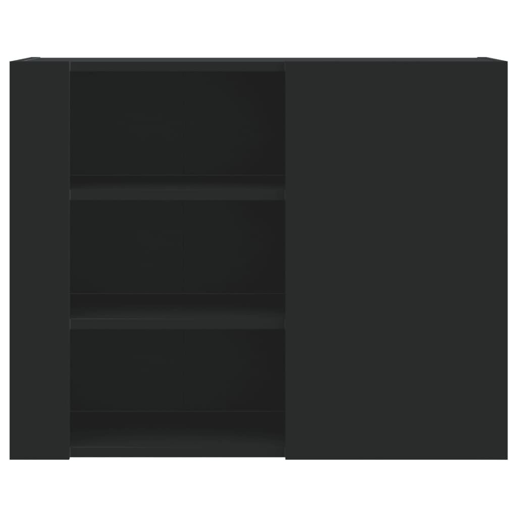 Armário de parede 75x35x60 cm derivados de madeira preto