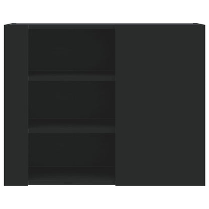 Armário de parede 75x35x60 cm derivados de madeira preto