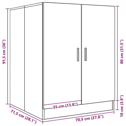 Armário p/ máquina lavar roupa 70,5x71,5x91,5cm carvalho sonoma