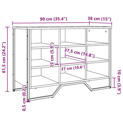 Sapateira 90x38x61,5 cm derivados de madeira cinzento sonoma