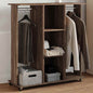 Roupeiro c/ rodas 102x38x110cm deriv. madeira carvalho castanho