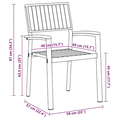 Conjunto de Jantar para Jardim 5 pcs Cinzeto
