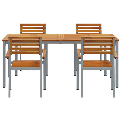 Conjunto de Jantar para Jardim 5 pcs Cinzeto