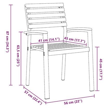Conjunto de Jantar para Jardim 5 pcs Cinzeto