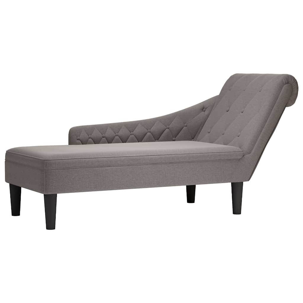 Chaise lounge c/ almofada/apoio de braços direito tecido