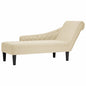 Chaise lounge c/ almofada/apoio de braços direito tecido creme