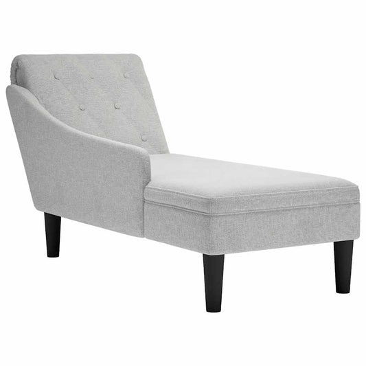 Chaise lounge c/ almofada/apoio de braços direito tecido