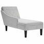 Chaise lounge c/ almofada/apoio de braços direito tecido