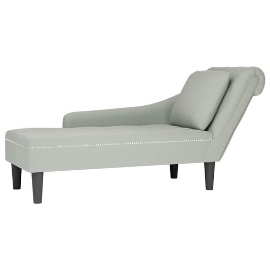 Chaise lounge c/ almofada/apoio de braços direito veludo