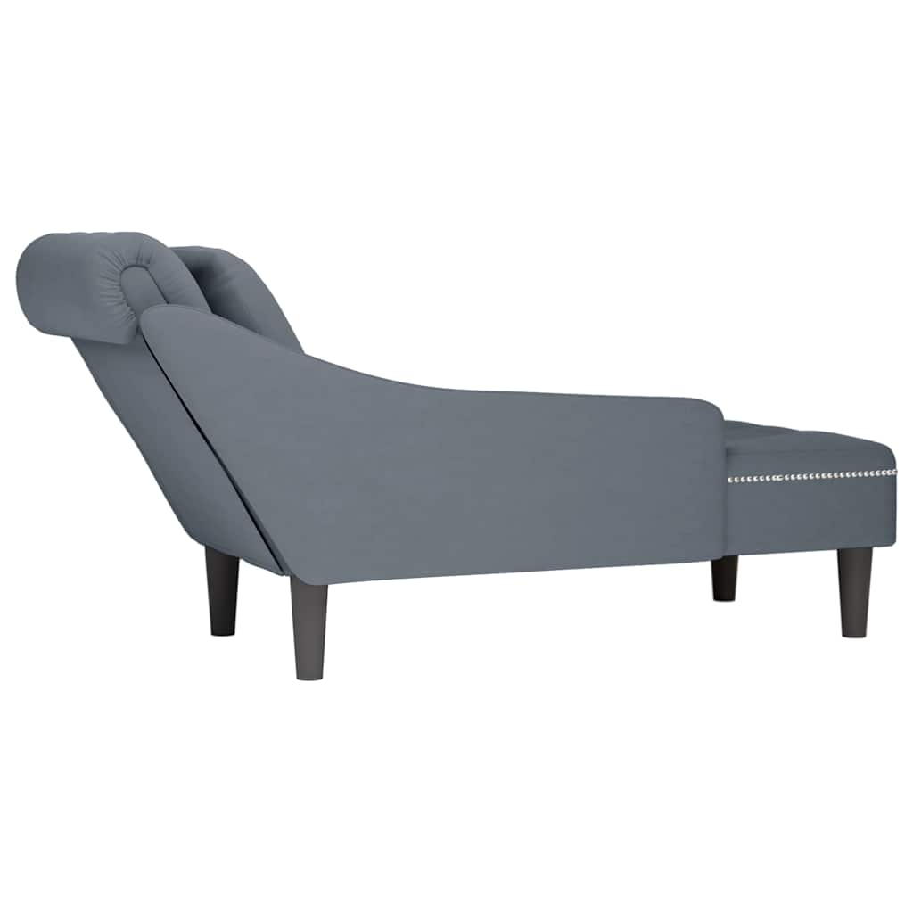 Chaise lounge c/ almofada/apoio de braços direito veludo