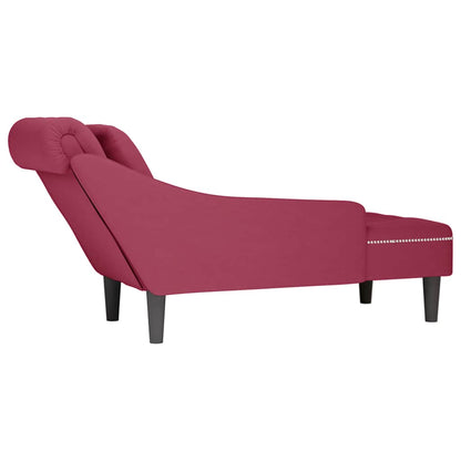 Chaise lounge c/ almofada/apoio de braços direito veludo
