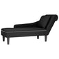 Chaise lounge c/ almofada/apoio de braços direito veludo preto