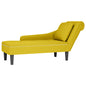 Chaise lounge c/almofada/apoio de braços direito veludo amarelo