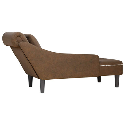 Chaise lounge c/ almofada/apoio braços direito couro artificial