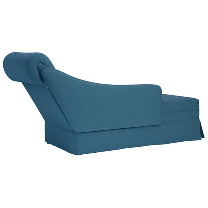 Chaise lounge c/ reforço/apoio de braços direito veludo azul