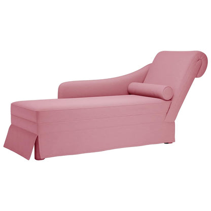 Chaise lounge c/ reforço/apoio de braços direito veludo rosa