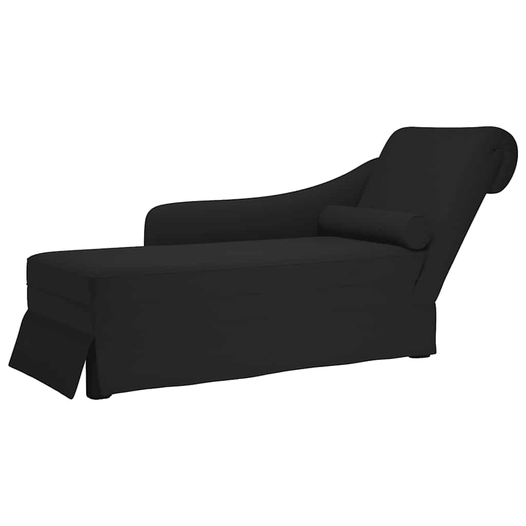 Chaise lounge c/ reforço/apoio de braços direito veludo preto