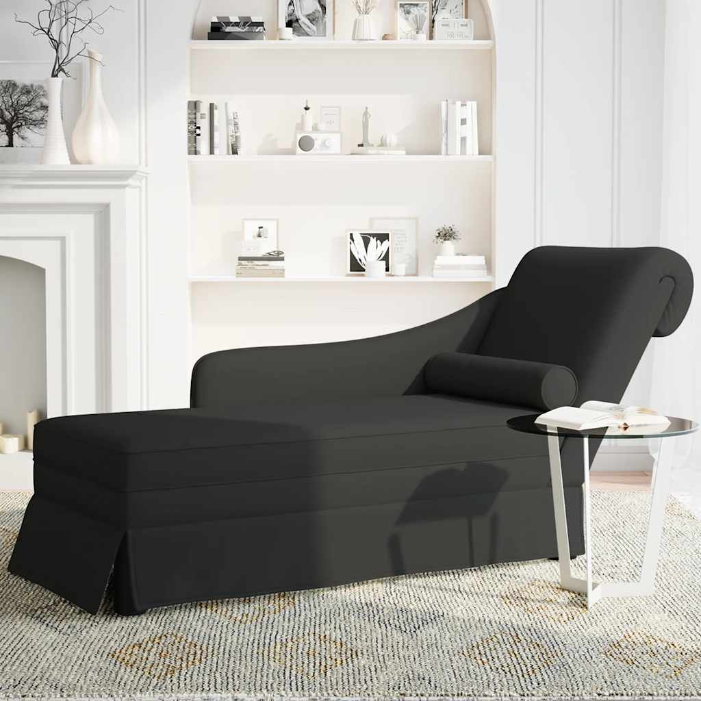 Chaise lounge c/ reforço/apoio de braços direito veludo preto
