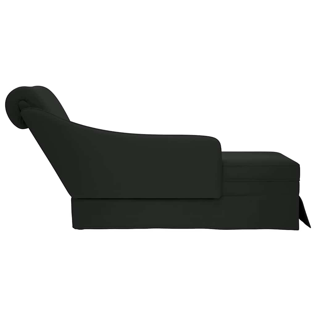 Chaise lounge c/ reforço/apoio de braços direito veludo preto