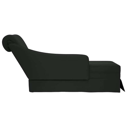 Chaise lounge c/ reforço/apoio de braços direito veludo preto