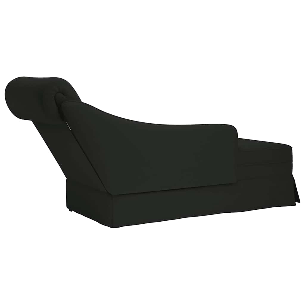 Chaise lounge c/ reforço/apoio de braços direito veludo preto