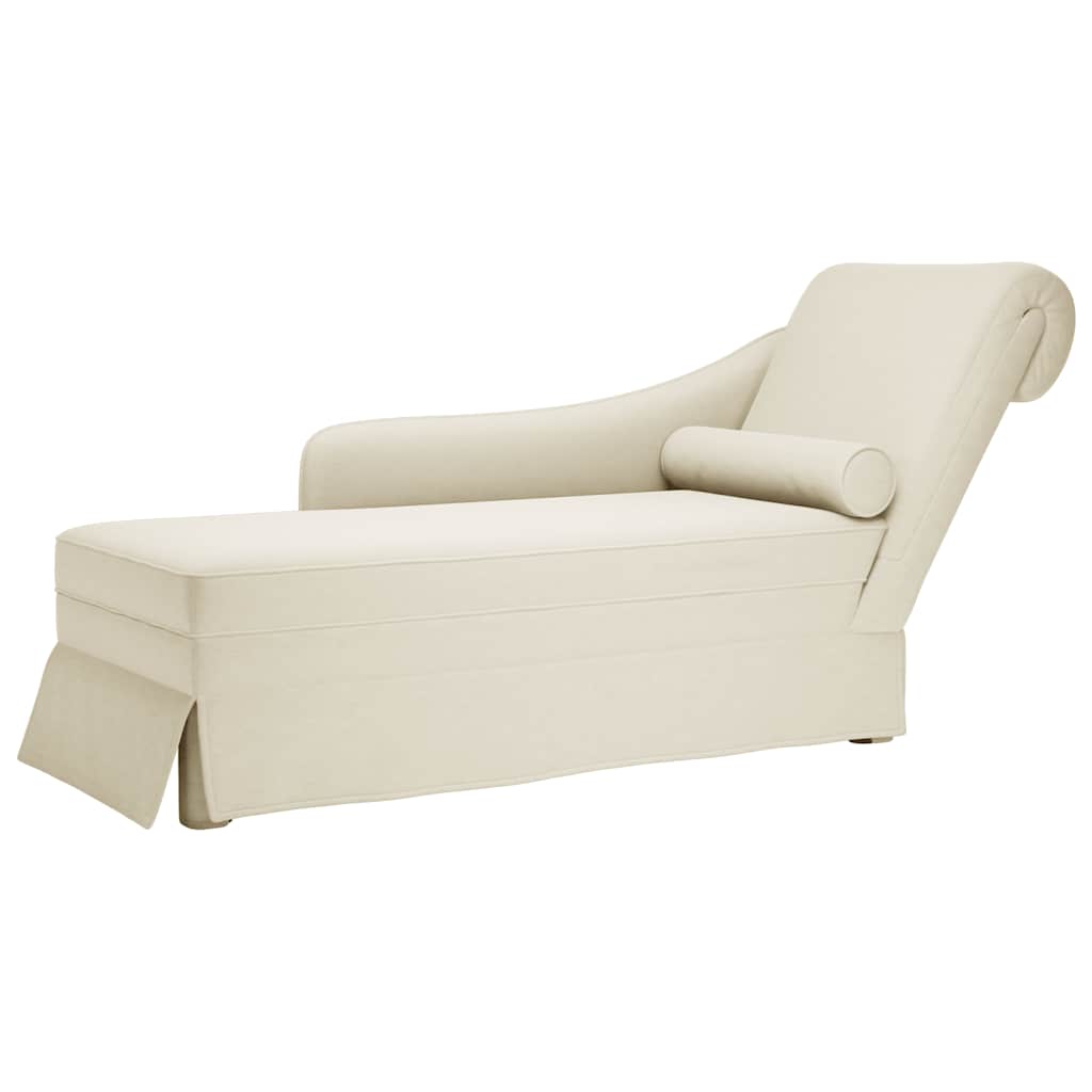 Chaise lounge c/ reforço/apoio de braços direito veludo creme