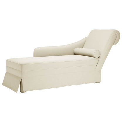 Chaise lounge c/ reforço/apoio de braços direito veludo creme