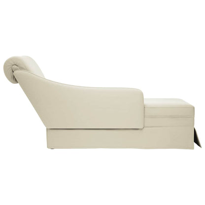 Chaise lounge c/ reforço/apoio de braços direito veludo creme
