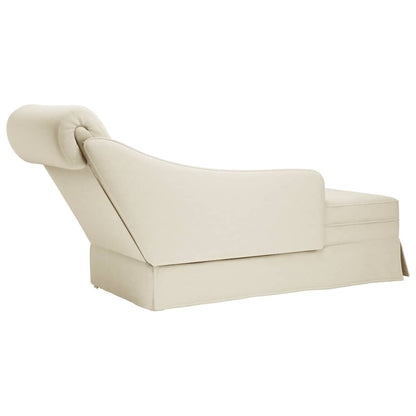 Chaise lounge c/ reforço/apoio de braços direito veludo creme