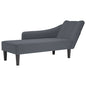 Chaise Lounge com apoio de braço direito veludo cinzento escuro