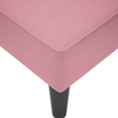 Chaise-longue com apoio de braço direito veludo rosa