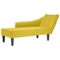 Chaise-longue com apoio de braço direito veludo amarelo