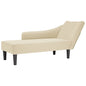 Chaise lounge com tecido creme para apoio de braço direito