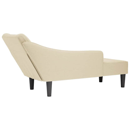 Chaise lounge com tecido creme para apoio de braço direito