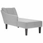 Chaise lounge com apoio de braço direito em tecido cinza nuvem