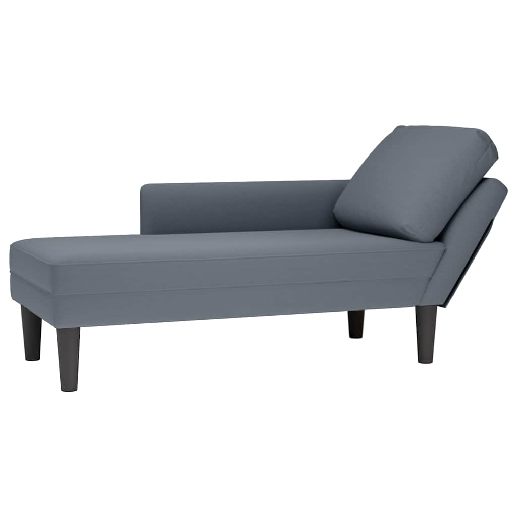 Chaise lounge c/ almofada/apoio de braços direito veludo