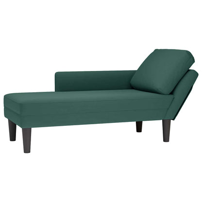 Chaise lounge c/ almofada/apoio de braços direito veludo