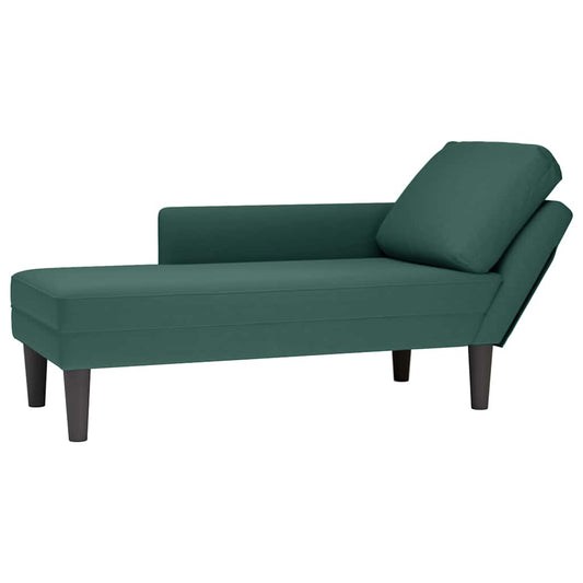 Chaise lounge c/ almofada/apoio de braços direito veludo
