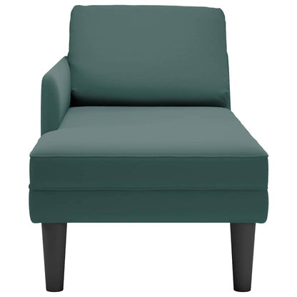 Chaise lounge c/ almofada/apoio de braços direito veludo